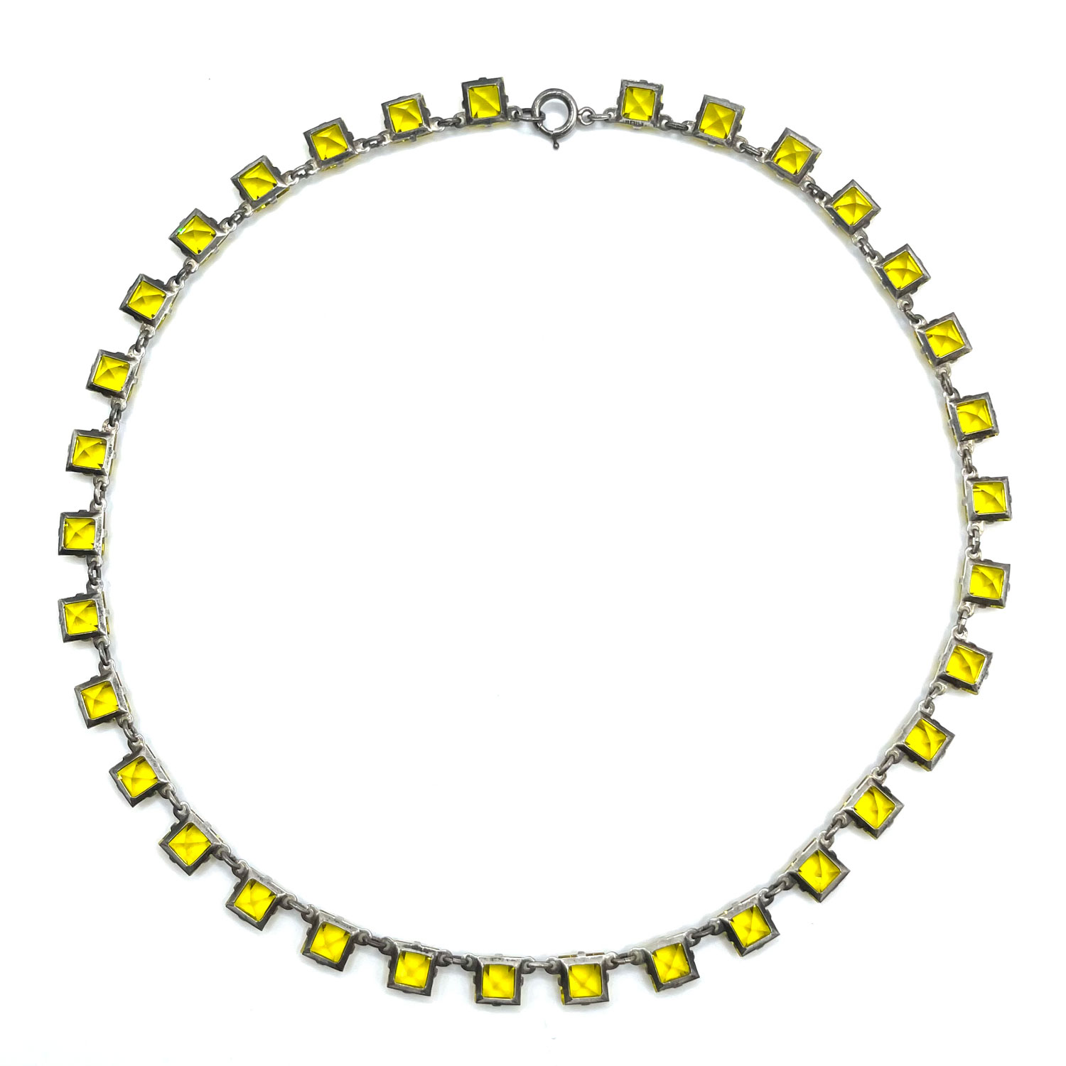 Sterling silver art crystal necklace