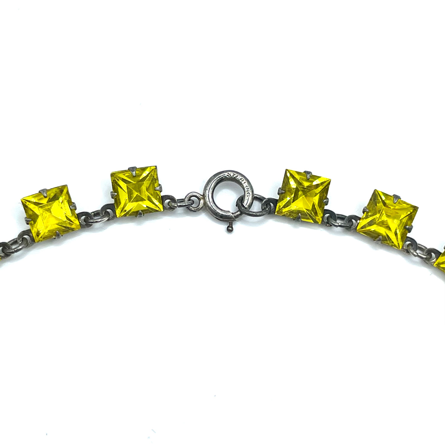 Sterling silver art crystal necklace