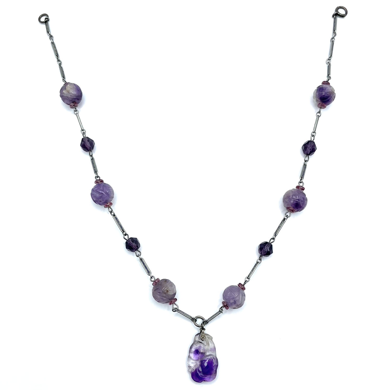 Antique amethyst pendant necklace
