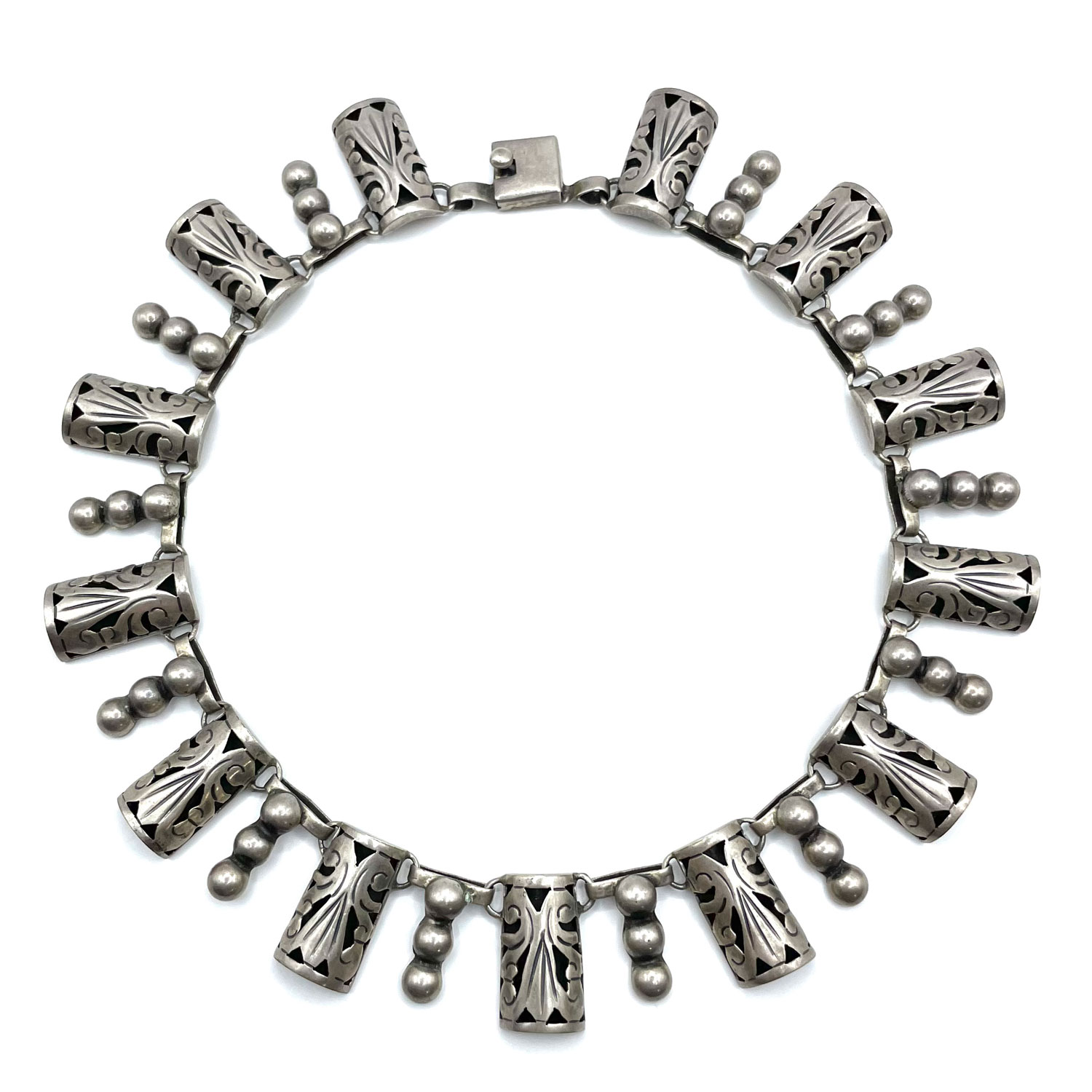 vintage Mexican silver necklace set