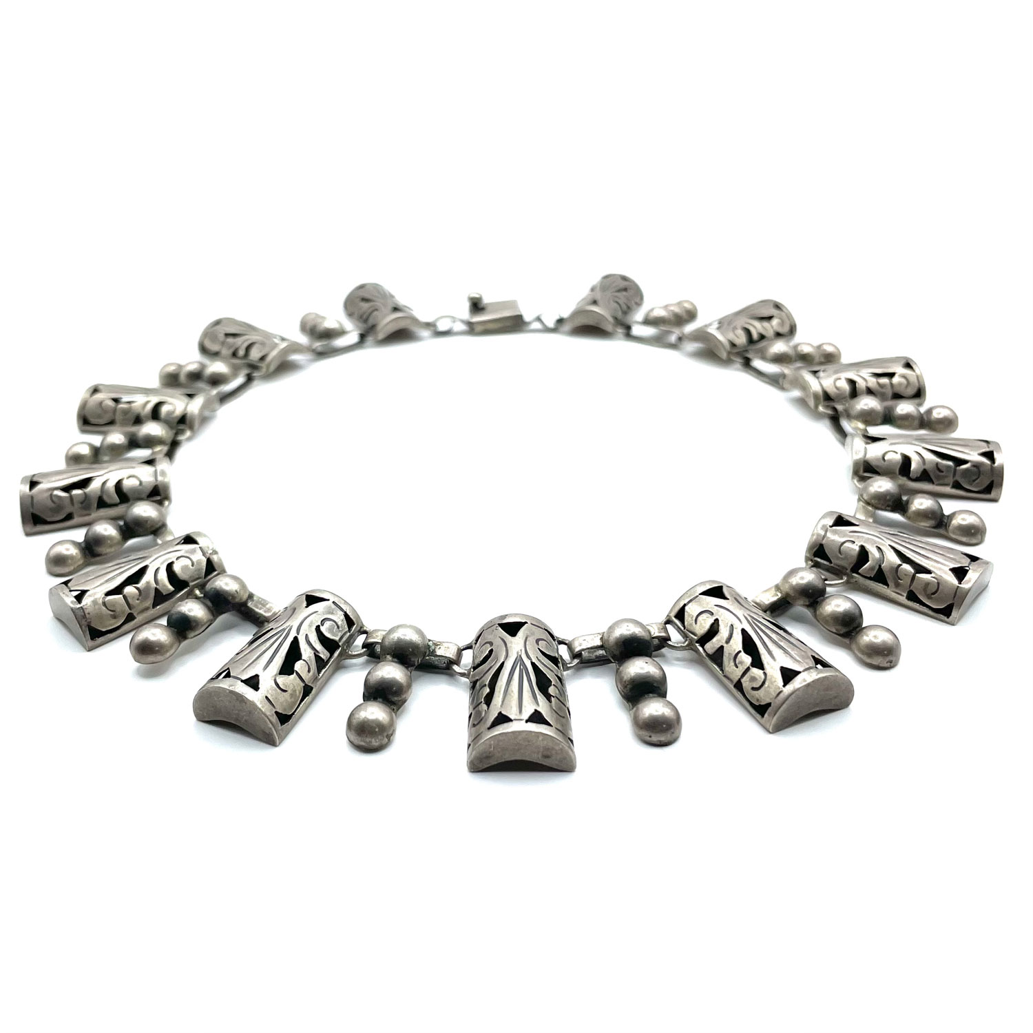 1950s sterling silver necklace suite