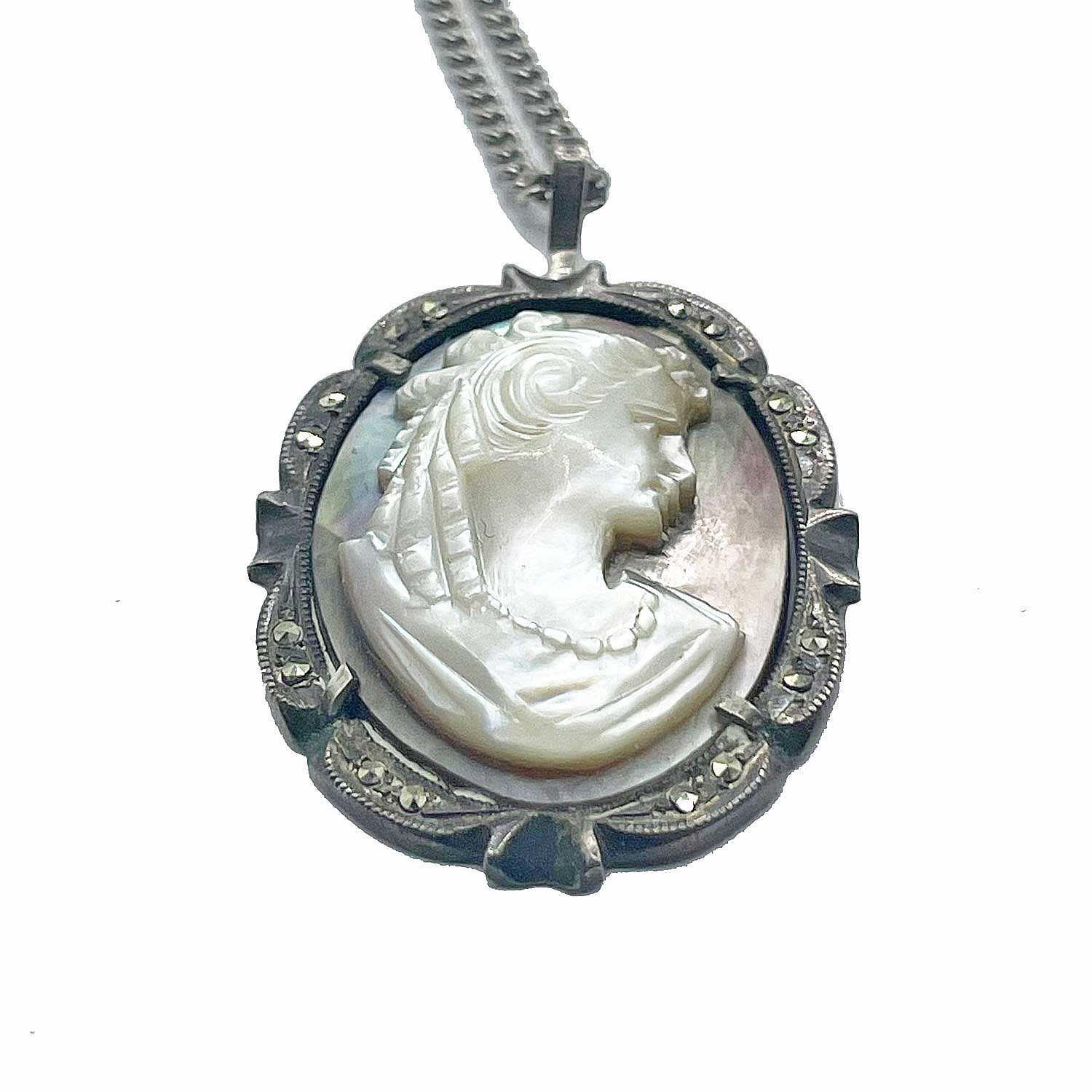 sterling cameo pendant