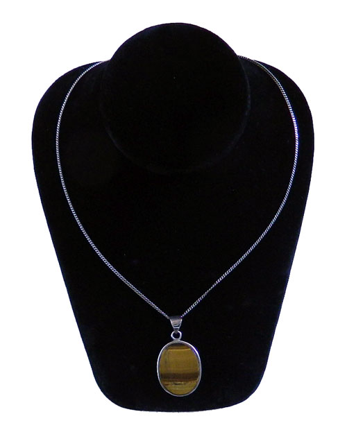 Sterling tiger eye pendant necklace