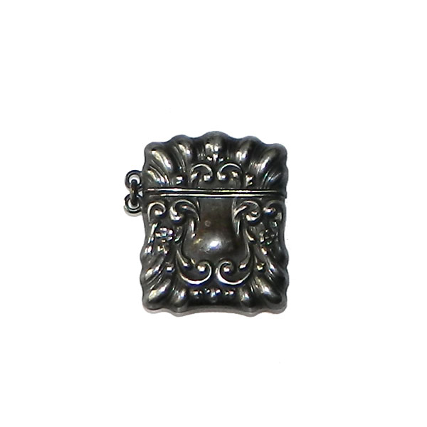 Antique sterling silver stamp case