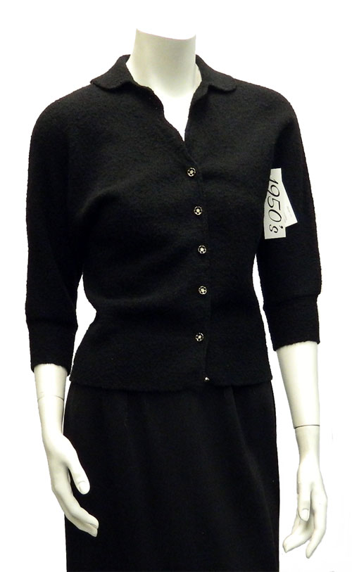 1950's black wool sweater