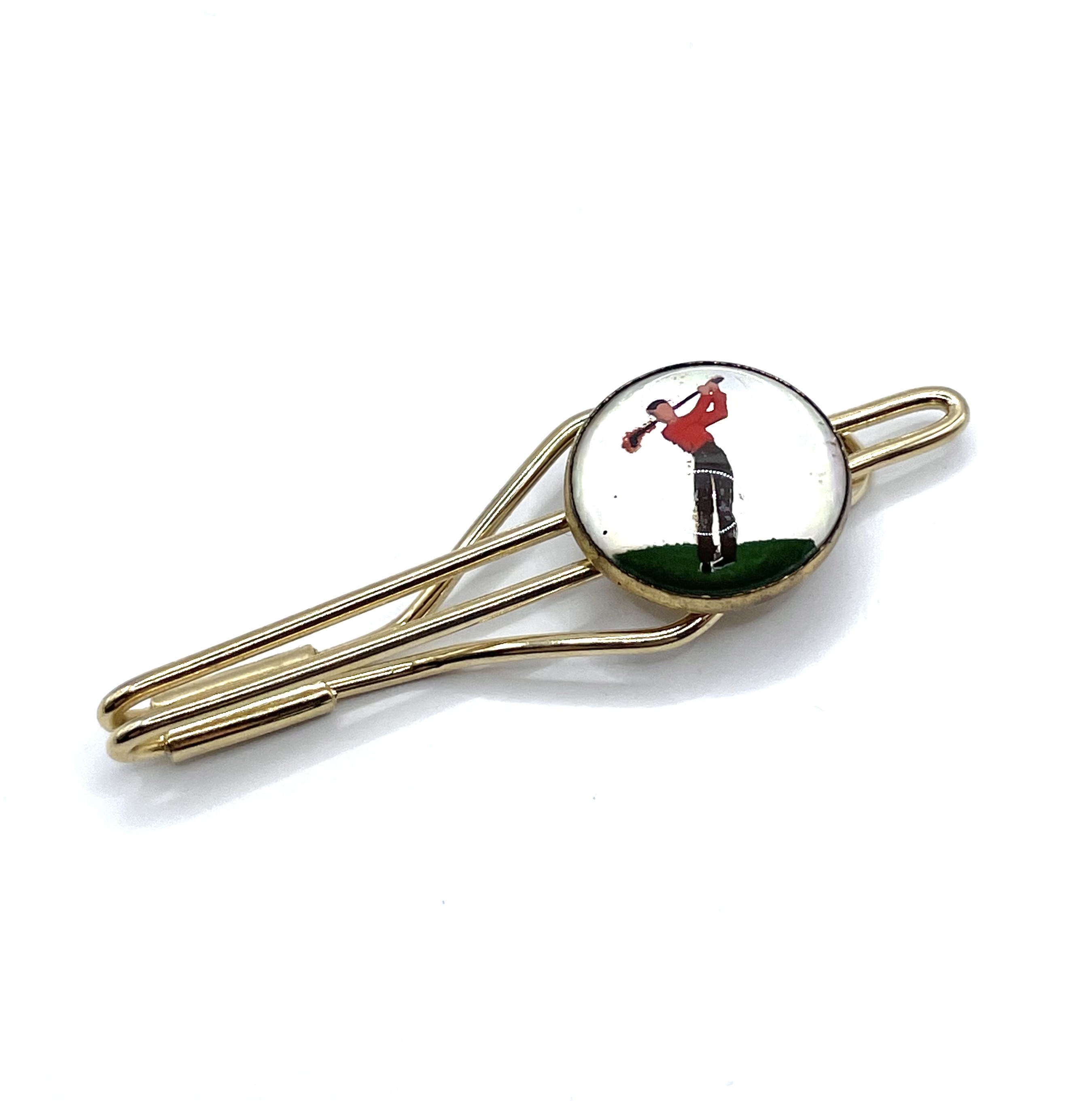 1940s golfer tie clip