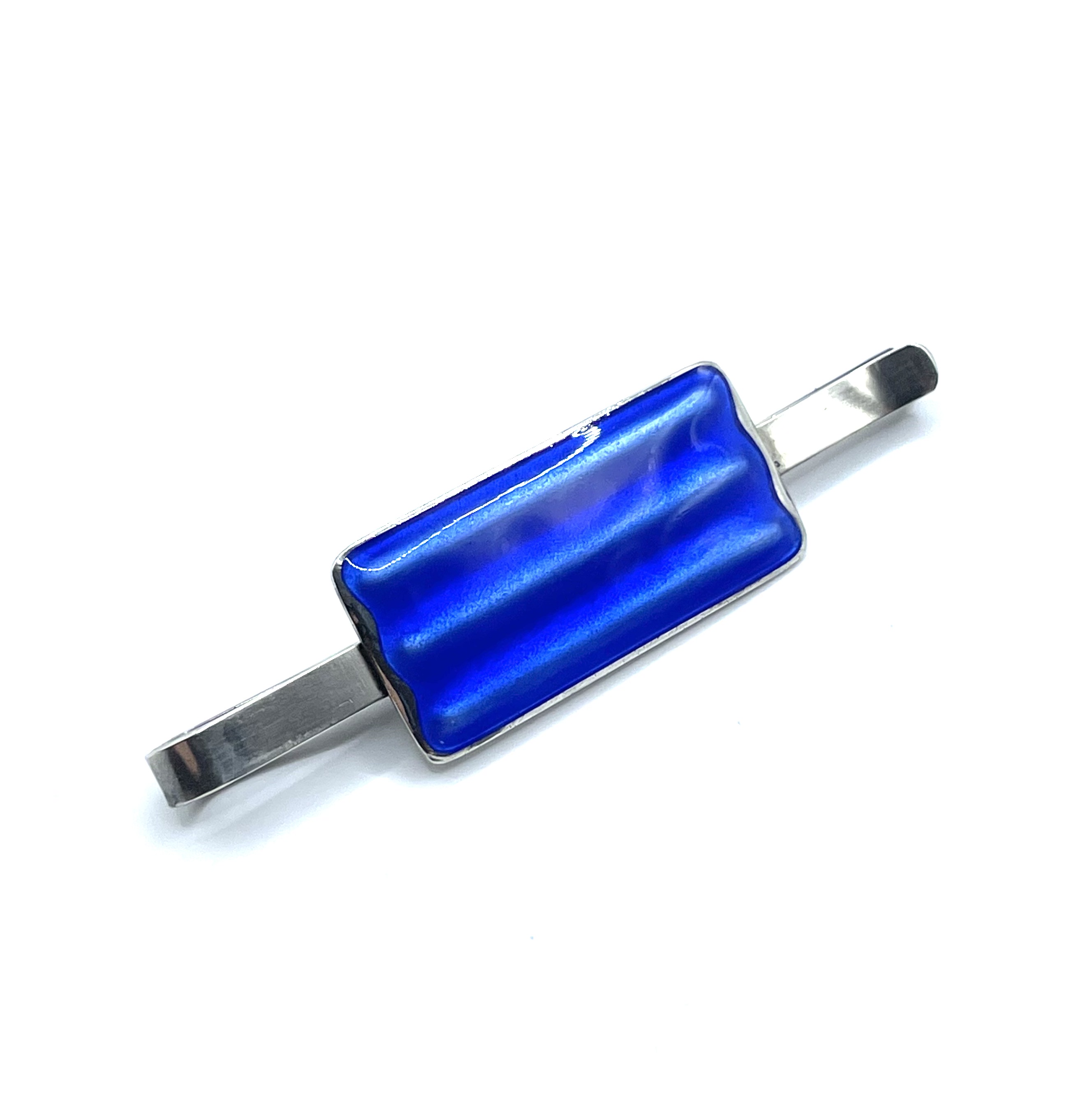 Enameled sterling silver tie clip