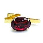 1960s red jewel skinny tie clip