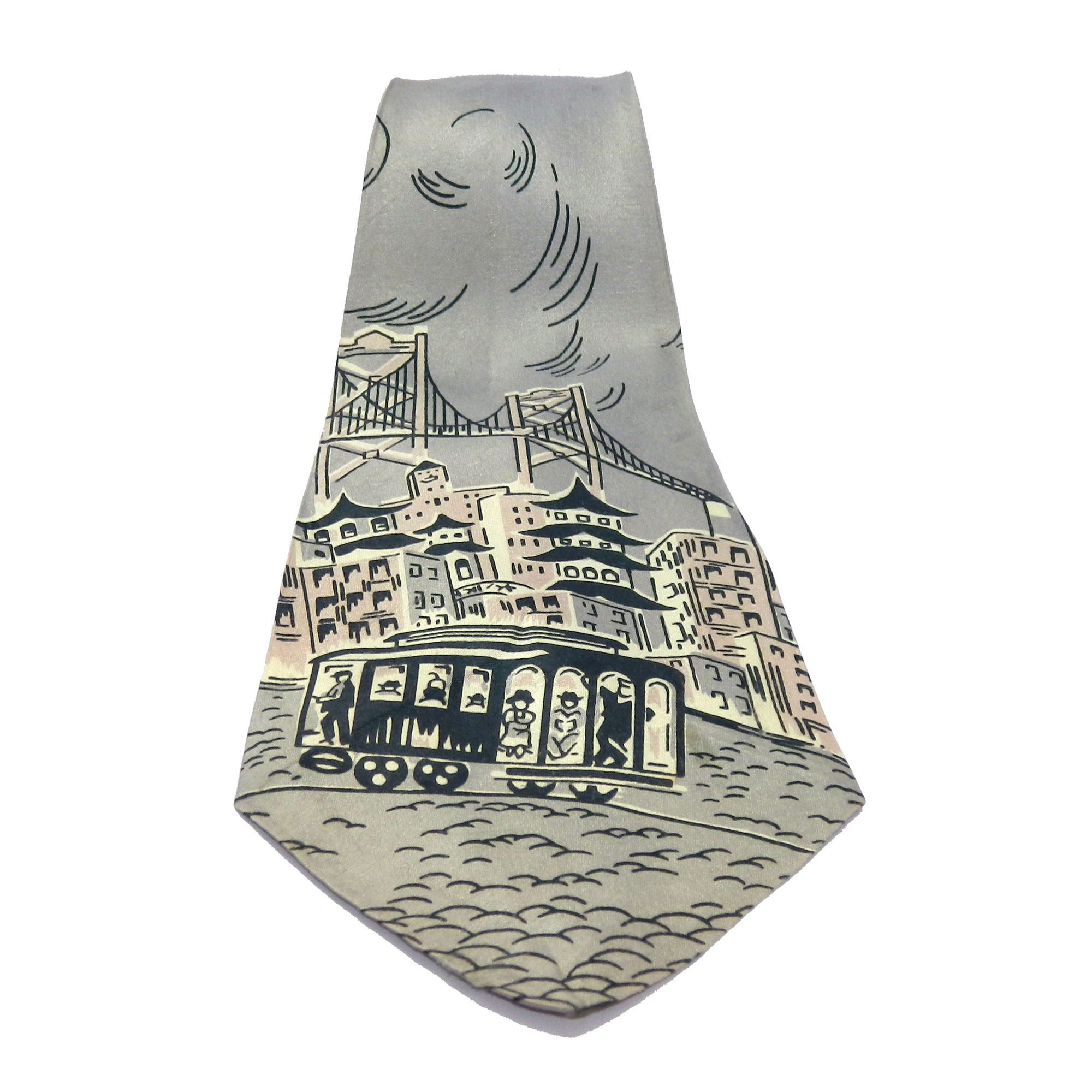 1940s San Francisco souvenir tie