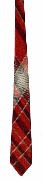 1950s red and black plaid tie