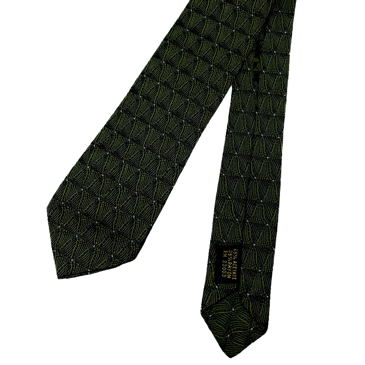 1960s olive green patterned tie