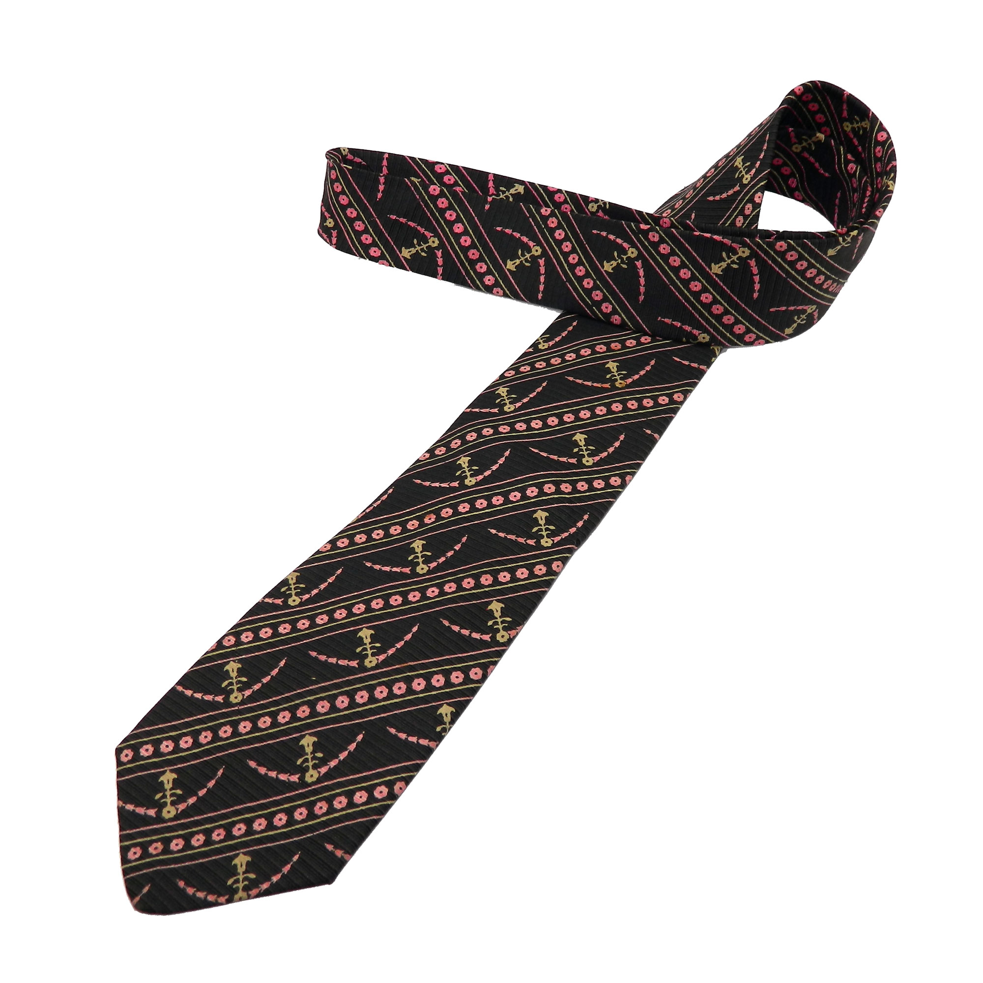 1950s pink and black tie