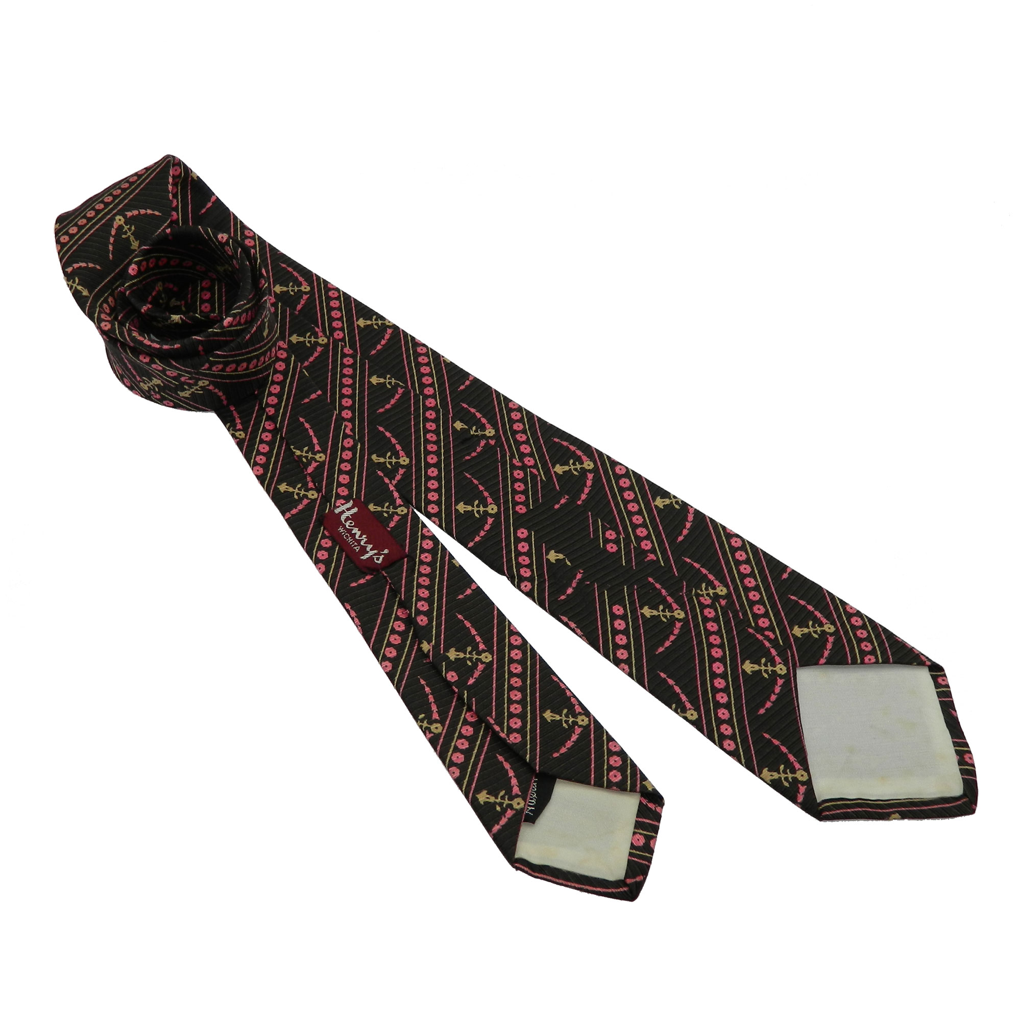 1950s pink and black tie