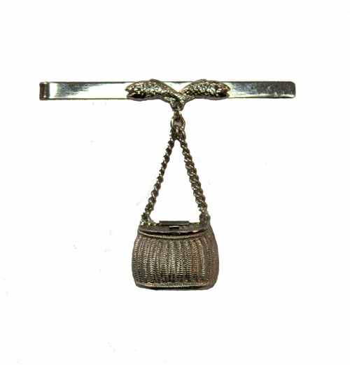 vintage fishing basket tie clip