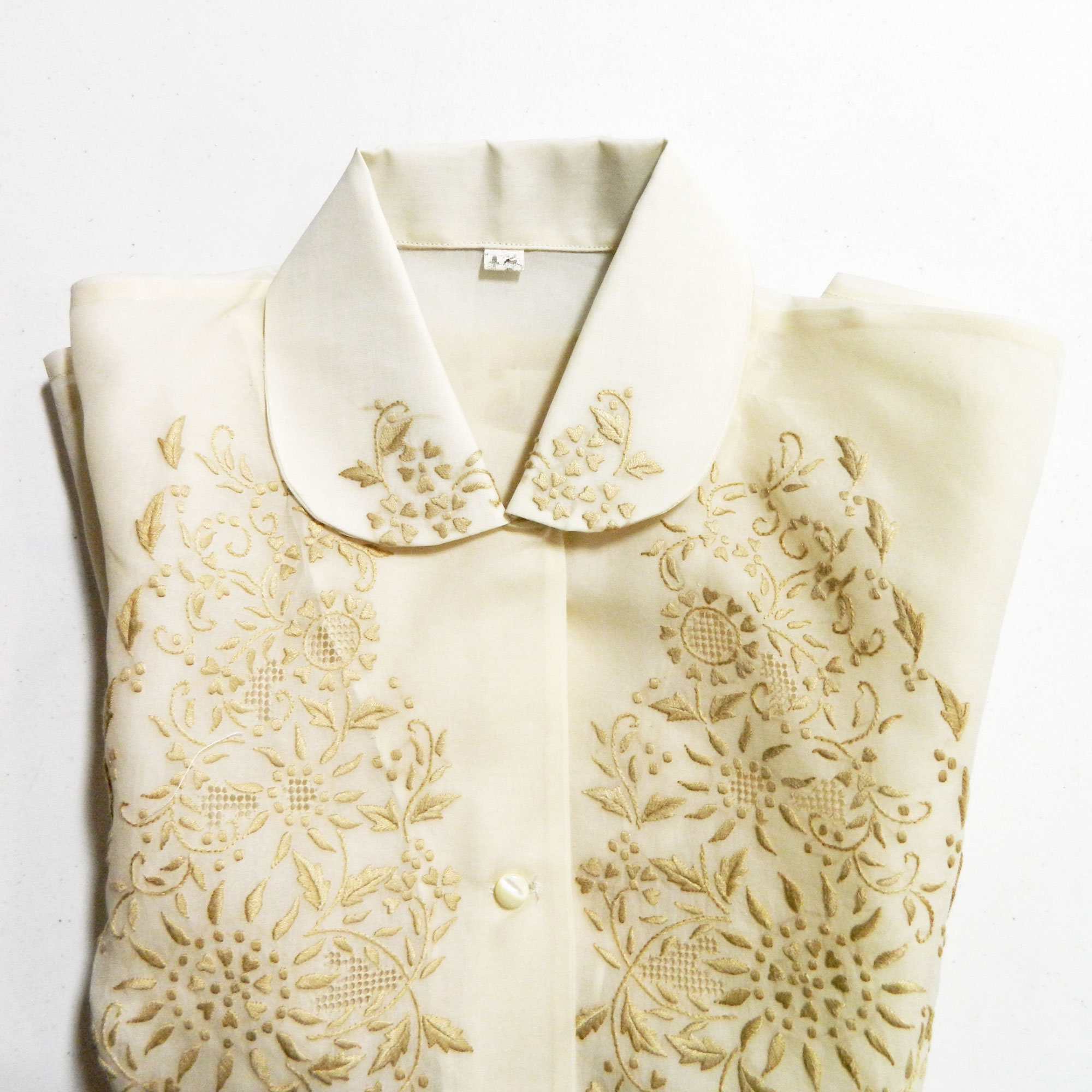 1960s Embroidered Silk top