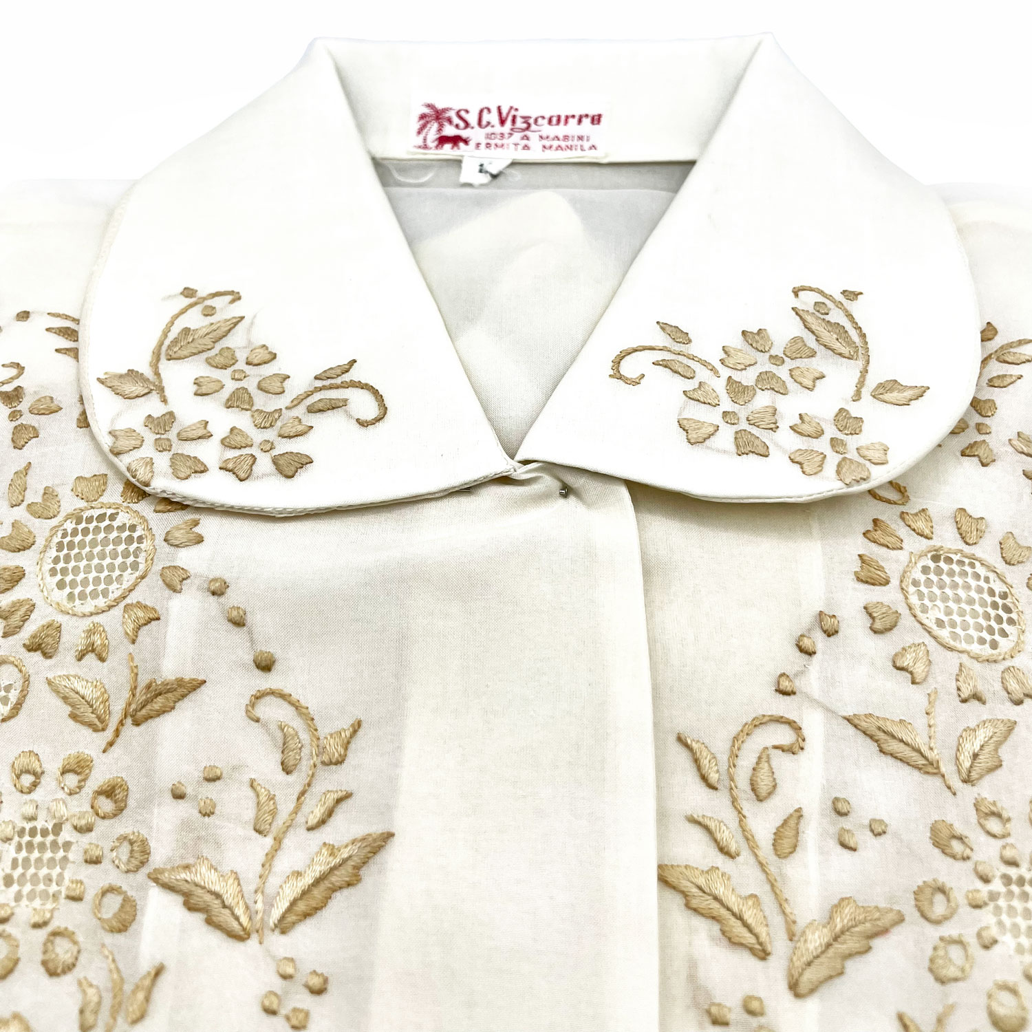 1960s Embroidered Silk top