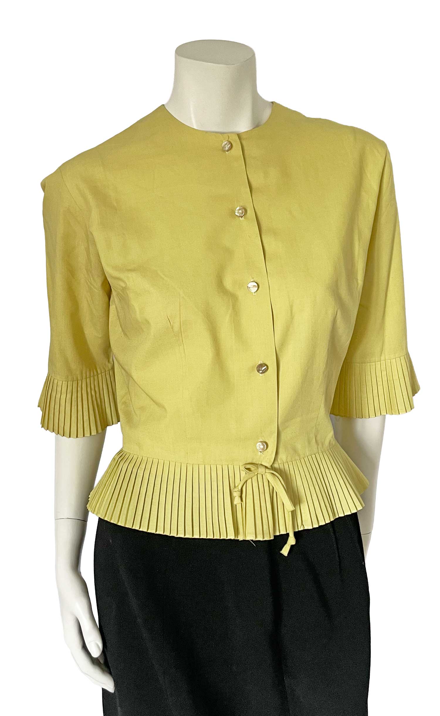 1950s pleated top with peplum