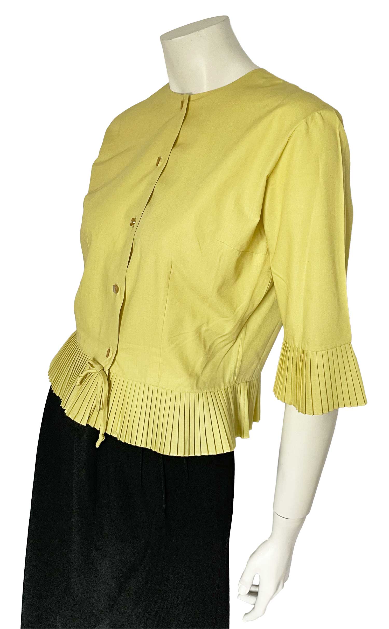 1950s pleated top with peplum
