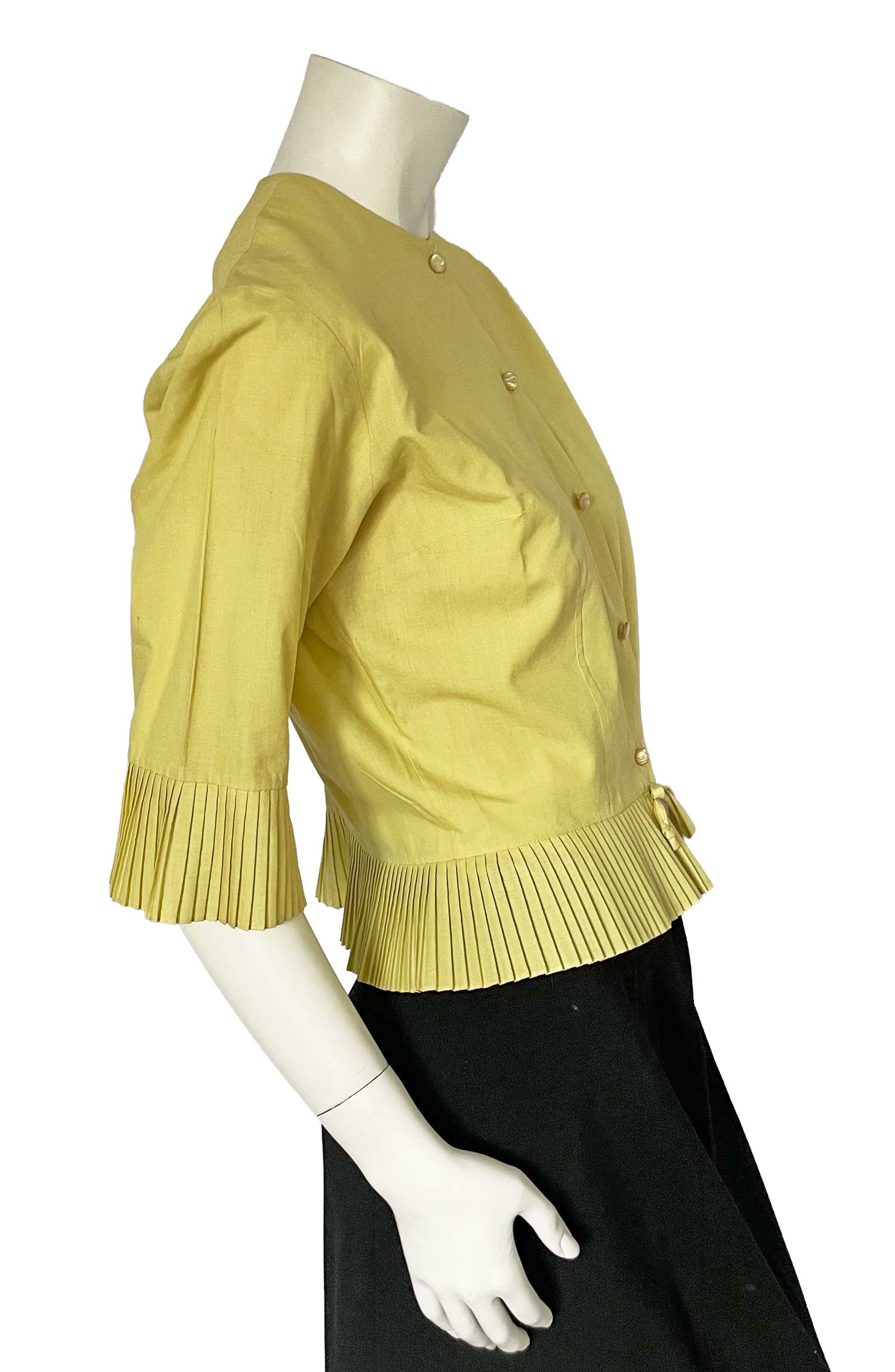 1960s pleated top with peplum