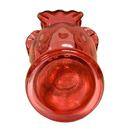 Fenton cranberry glass thumbprint vase