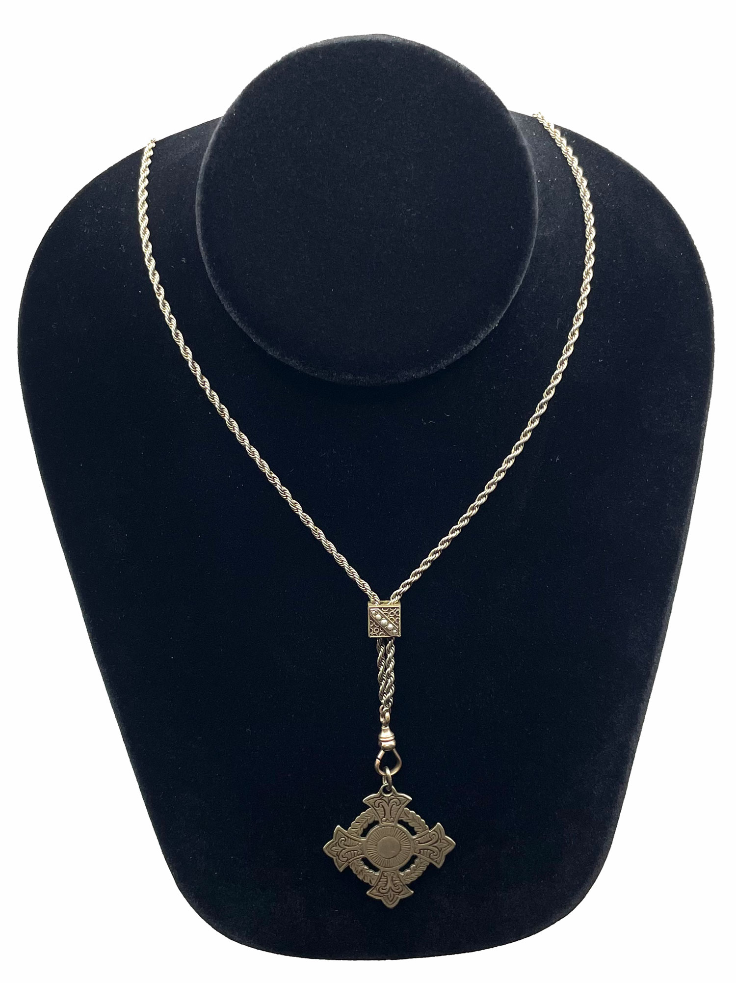 Antique watch chain and fob