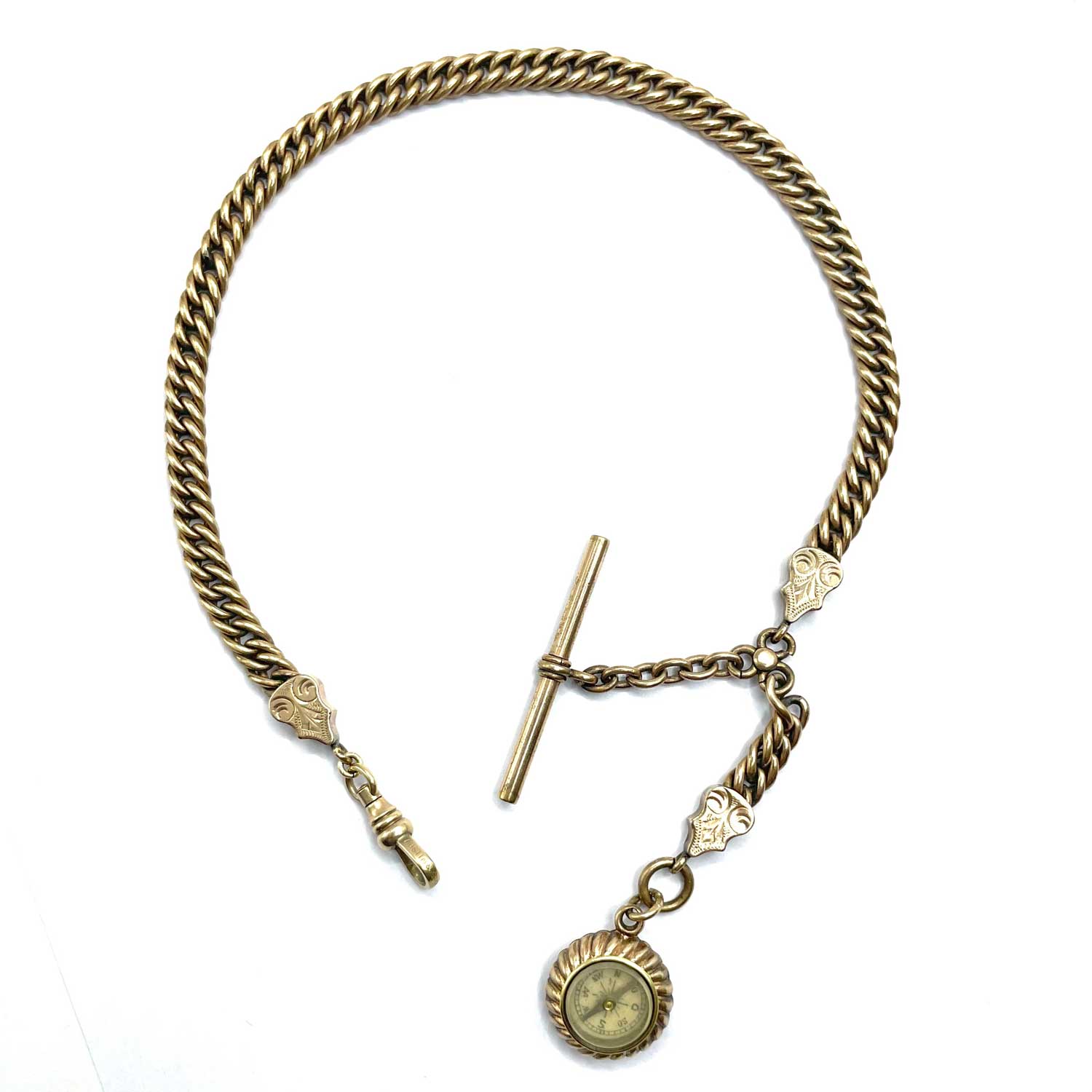 Antique pocket watch chain and fob