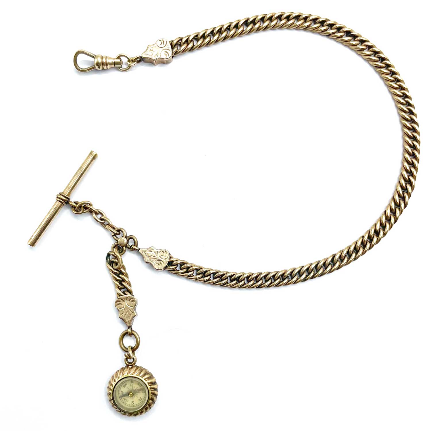 Antique pocket watch chain and fob