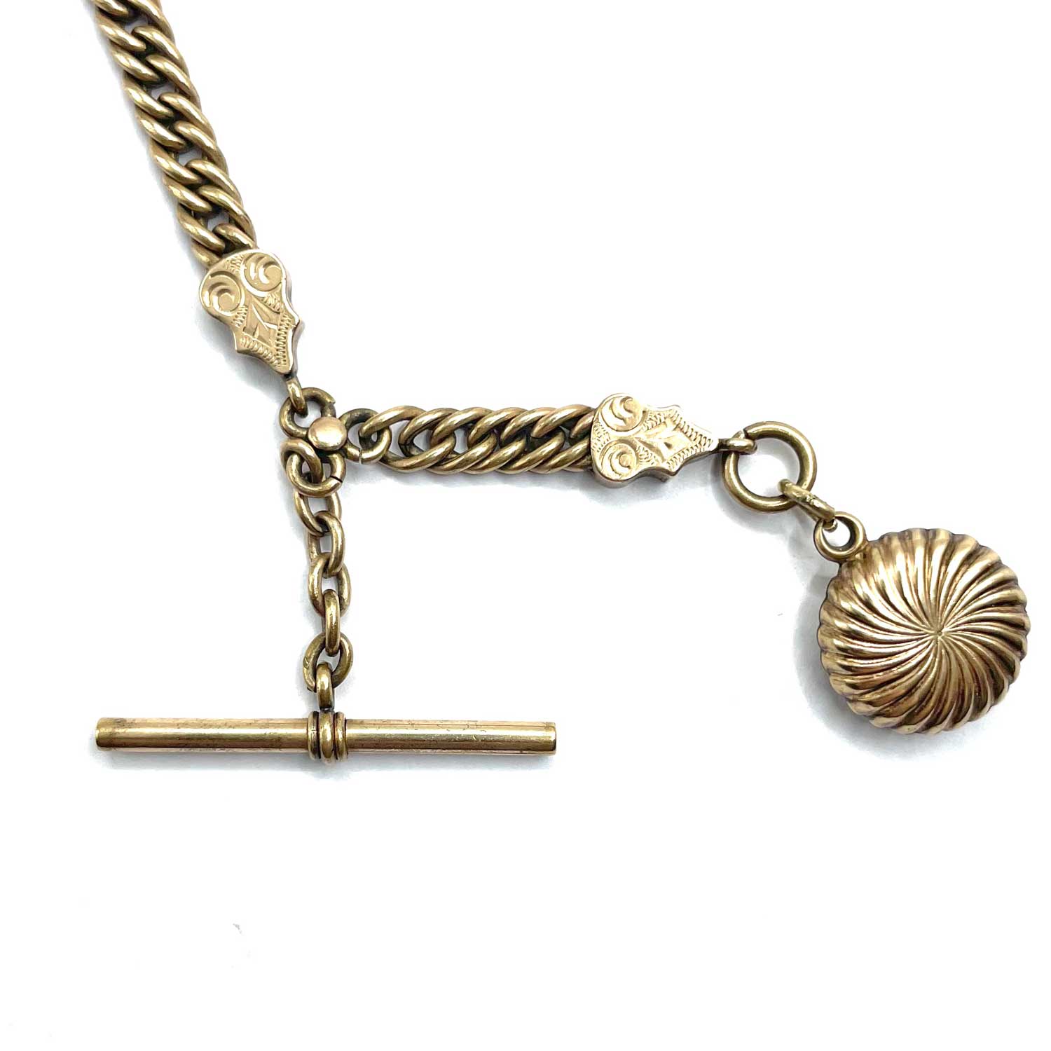 Antique pocket watch chain and fob