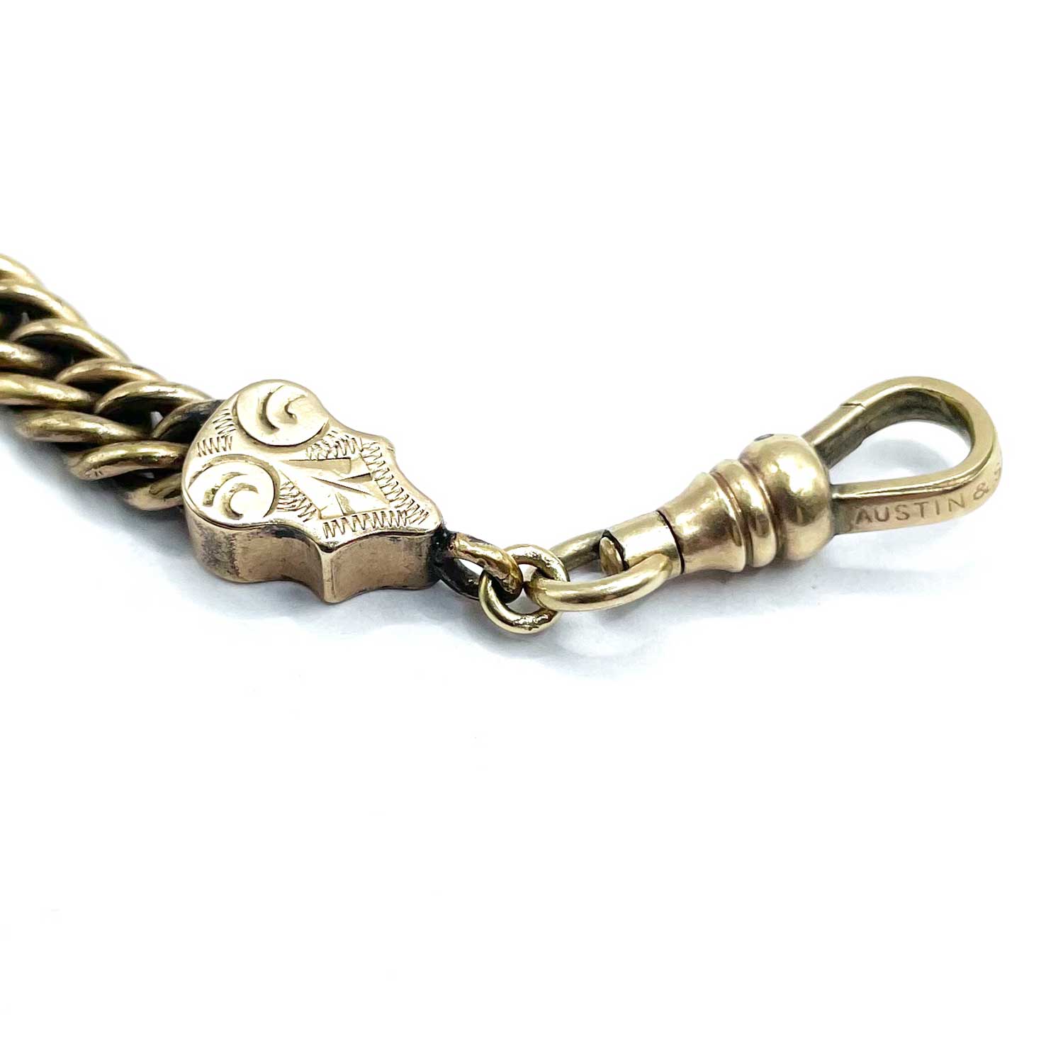 Antique pocket watch chain and fob