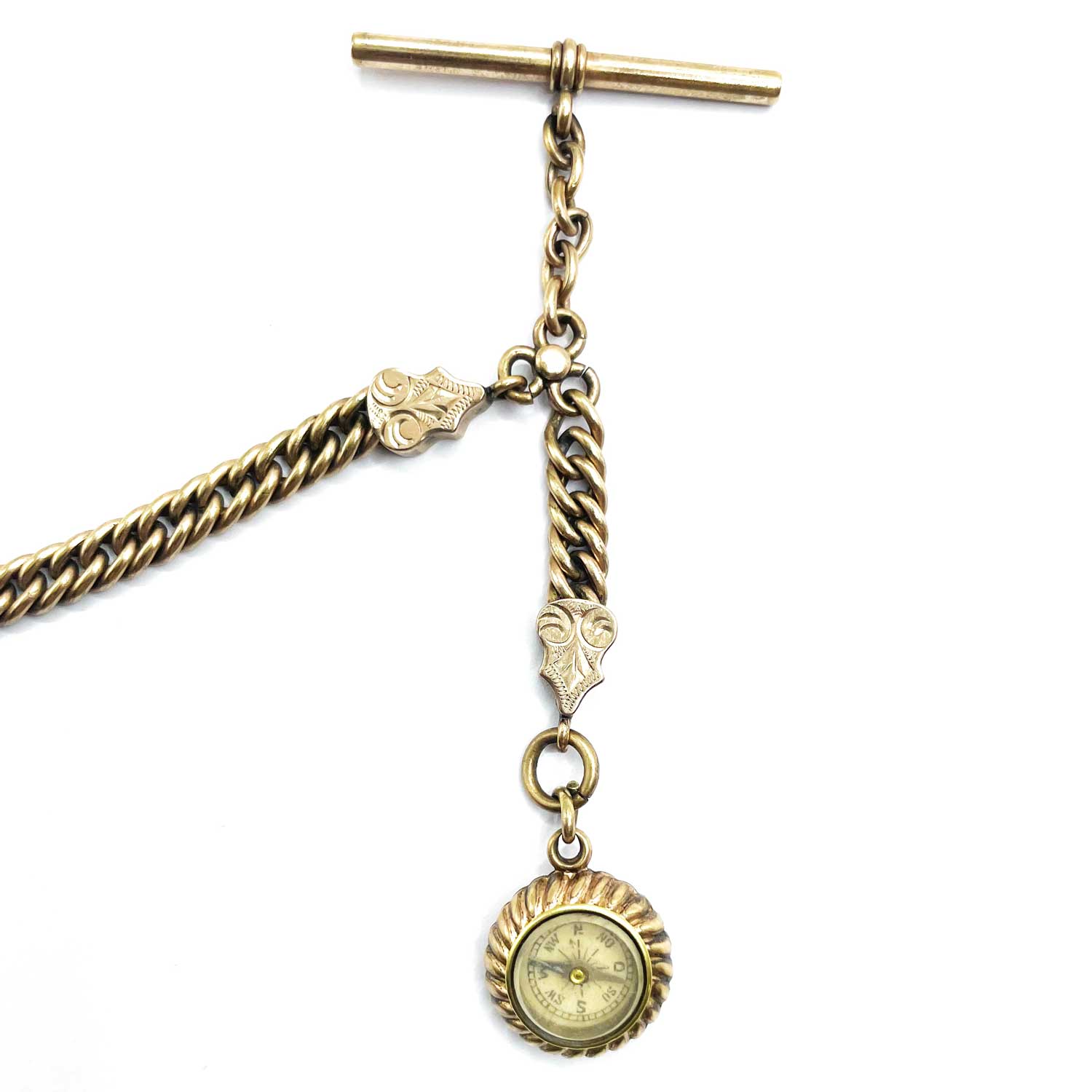 Antique pocket watch chain and fob