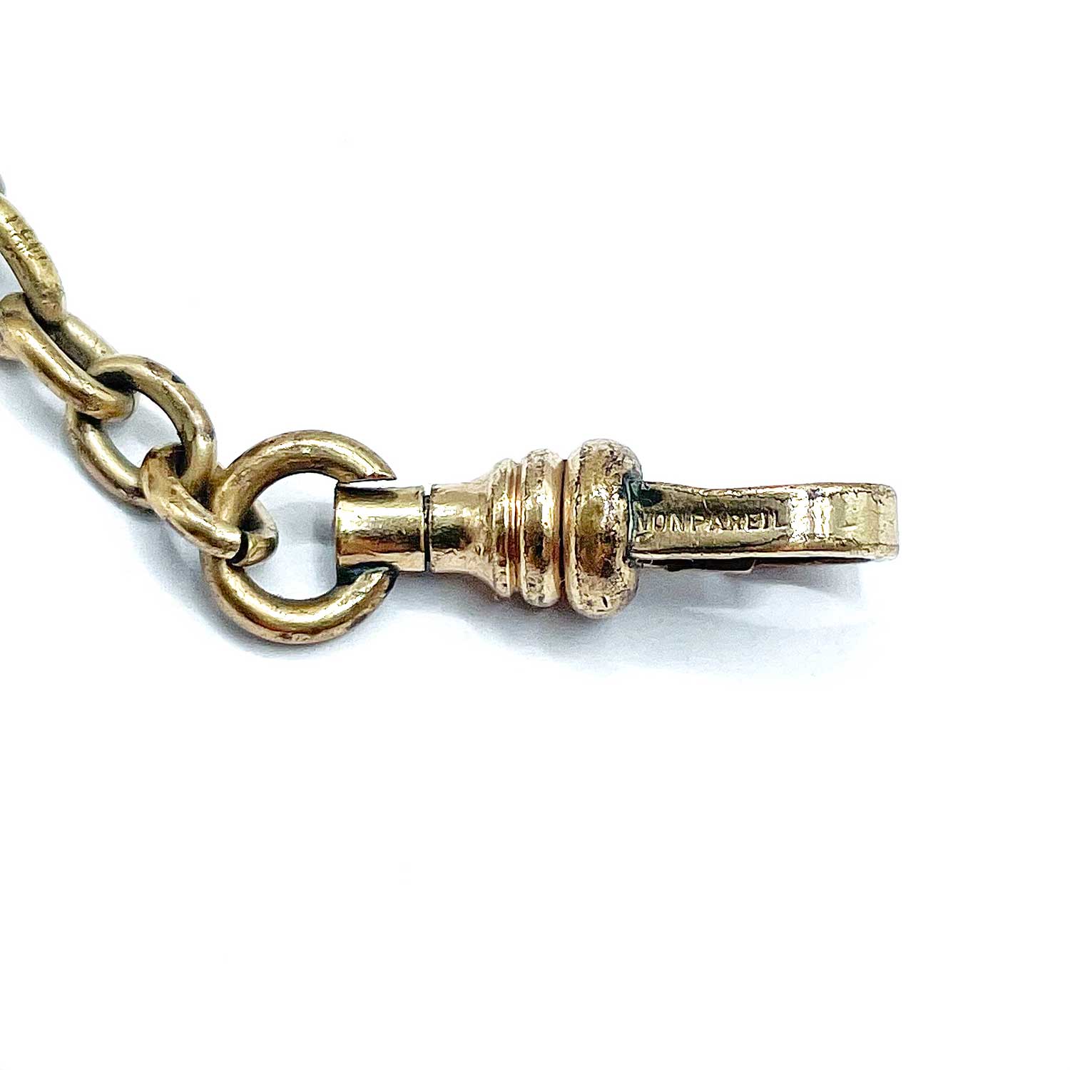 Antique pocket watch chain with carnelian fob